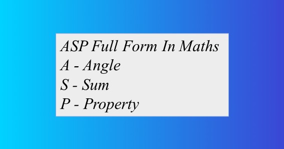 ASP Full Form In Maths