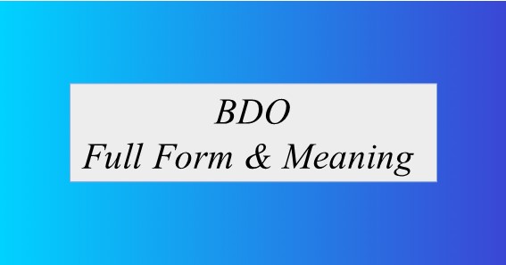BDO Full Form & Meaning 