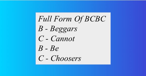 Full Form Of BCBC