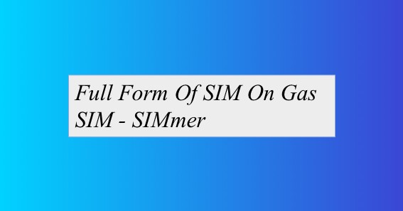 Full Form Of SIM On Gas 