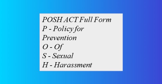 POSH ACT Full Form
