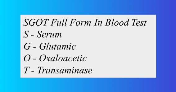 SGOT Full Form In Blood Test